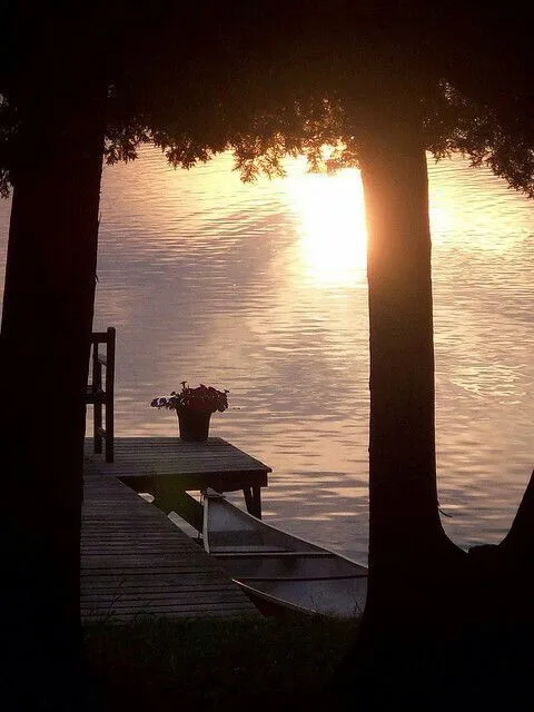 Private dock at dusk