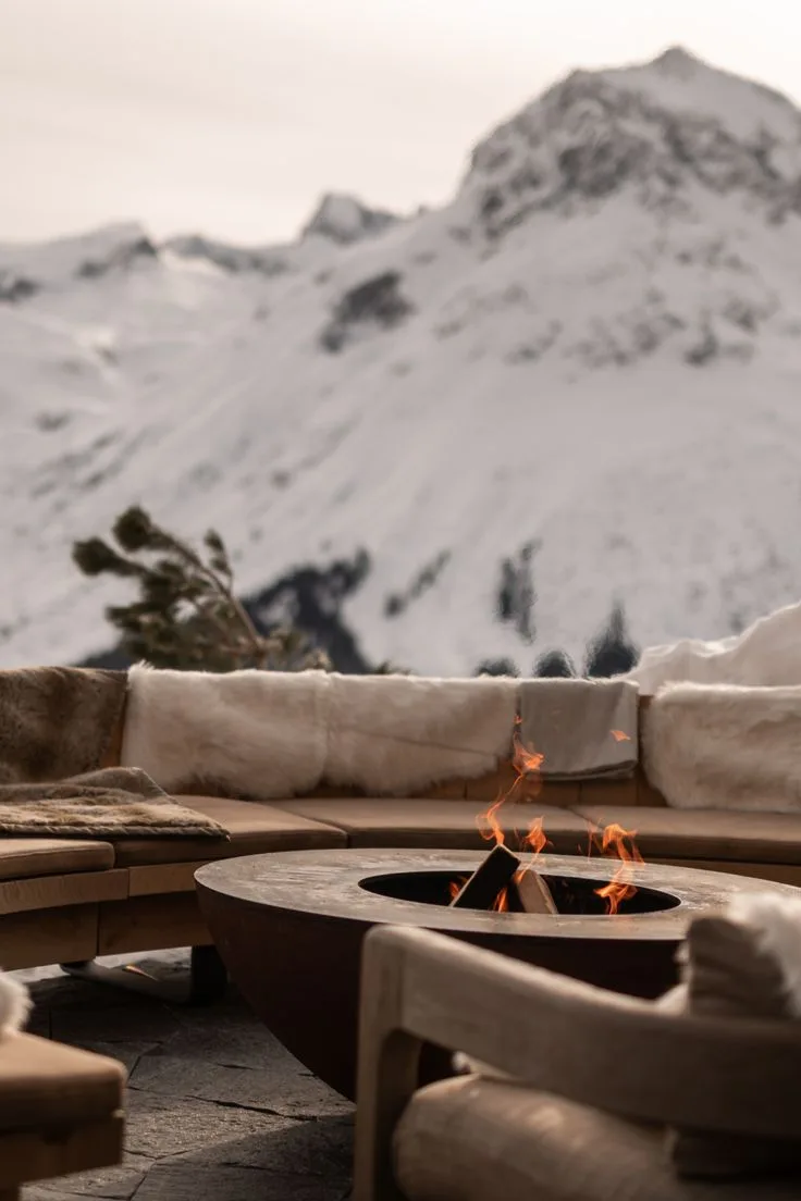 Chalet dinner by the fire
